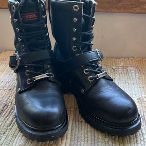 HARLEY-DAVIDSON FOOTWEAR women’s Faded Glory Motorcycle Black Leather Boots